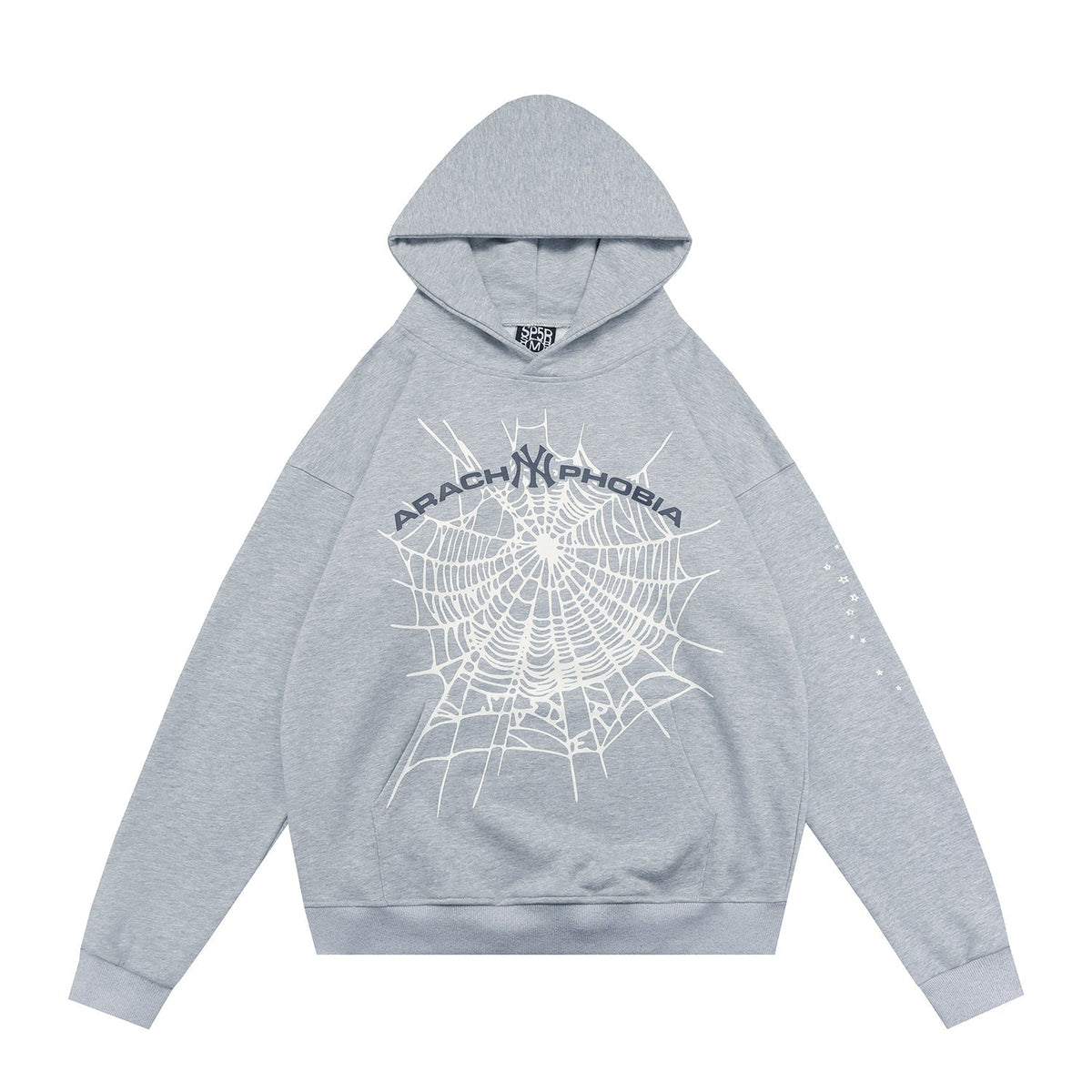 Sp5der Arachnyphobia Hoodie with spider-inspired graphics in premium fabric for edgy streetwear style