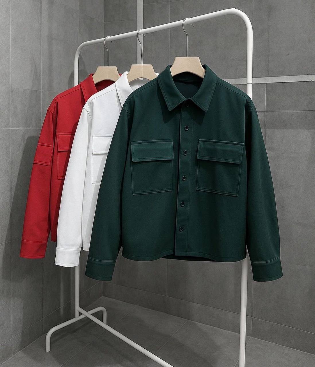 men's utility pocket overshirt jacket