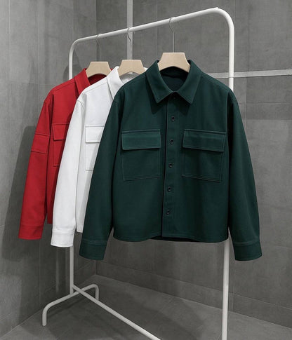 men's utility pocket overshirt jacket