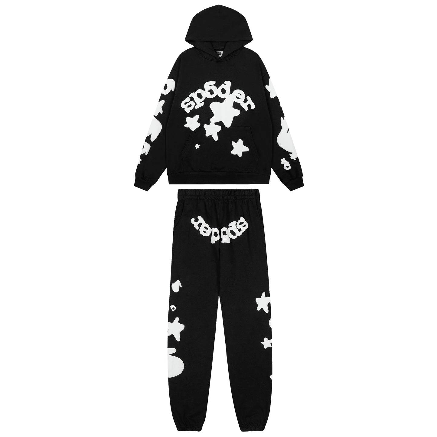 Sp5der Reflective Beluga Sweatsuit (Black/White).