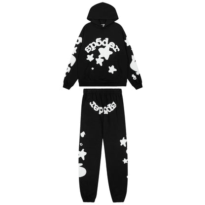Sp5der Reflective Beluga Sweatsuit (Black/White).