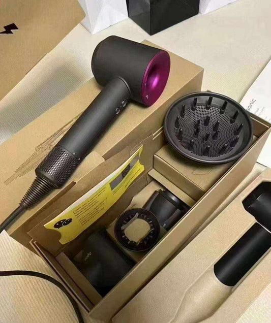 Dyson Supersonic hair dryer with heat control and multiple attachments