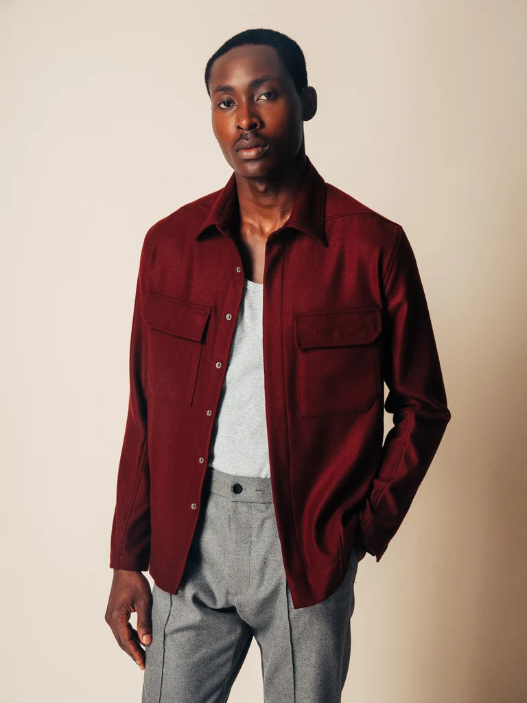 men's utility pocket overshirt jacket